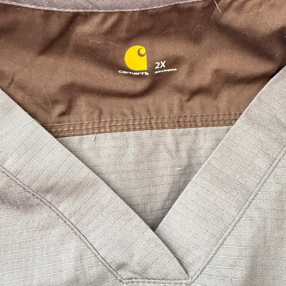 Carhartt Liberty Scrub Set Mens 2X Pewter Gray Ripstop V-Neck Top Cargo Pants - Picture 4 of 10